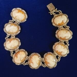 Antique Cameo Bracelet 800 Silver/Marcasite